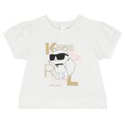 Girls White & Pink Choupette Logo Shorts Set, 1, hi-res