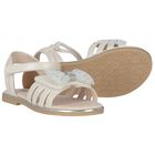Girls Ivory Embellished Bow Sandals, 2, hi-res