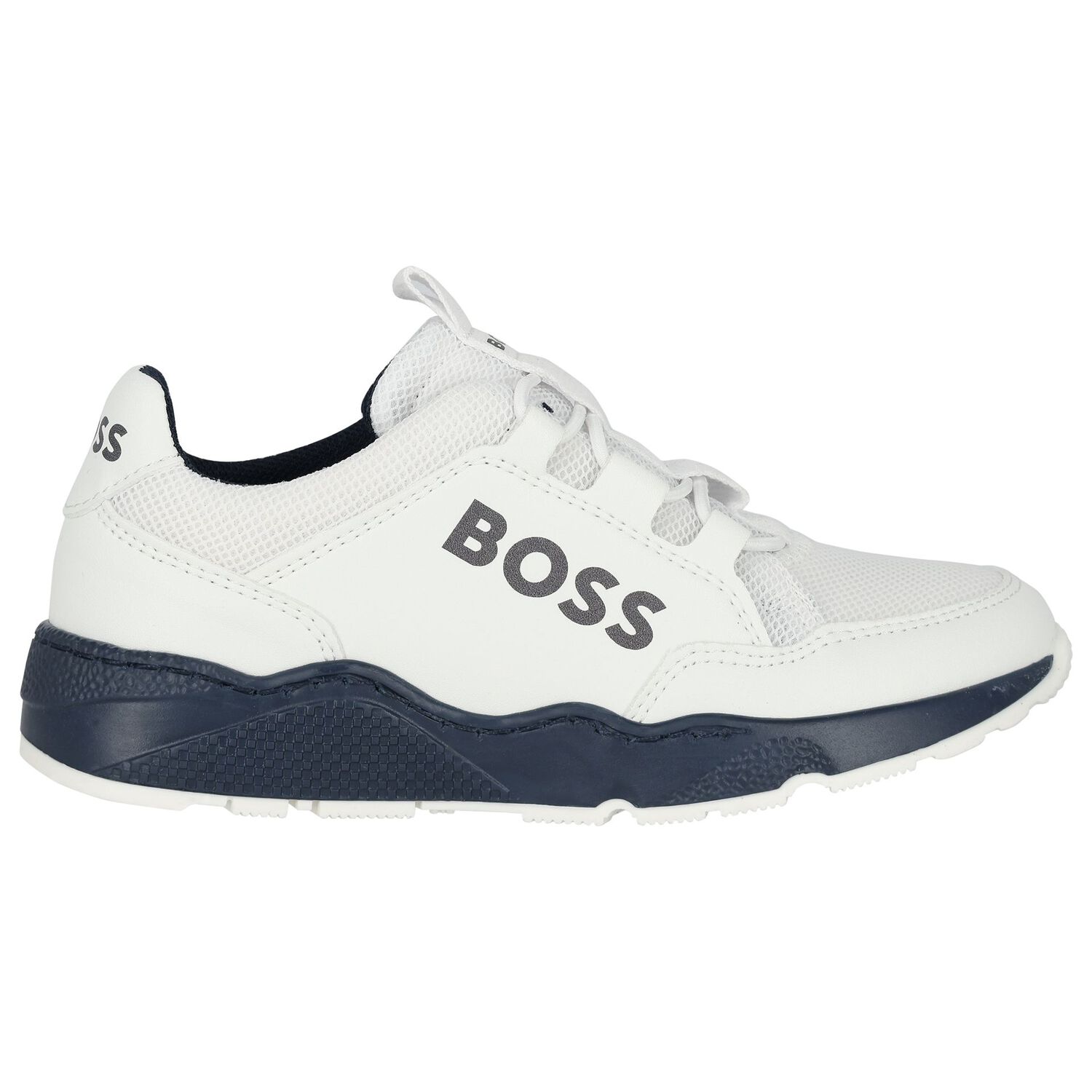 Boys White Logo Trainers, 1, hi-res image number null