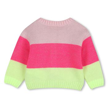 Younger Girls Pink Sequin Knitted Cardigan
