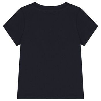 Girls Mini Me Navy Blue Logo T-Shirt