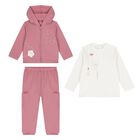 Younger Girls Pink & Ivory Tracksuit Set, 1, hi-res