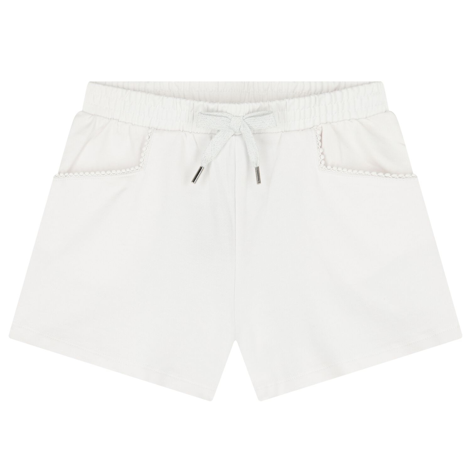 Girls White Shorts, 4, hi-res