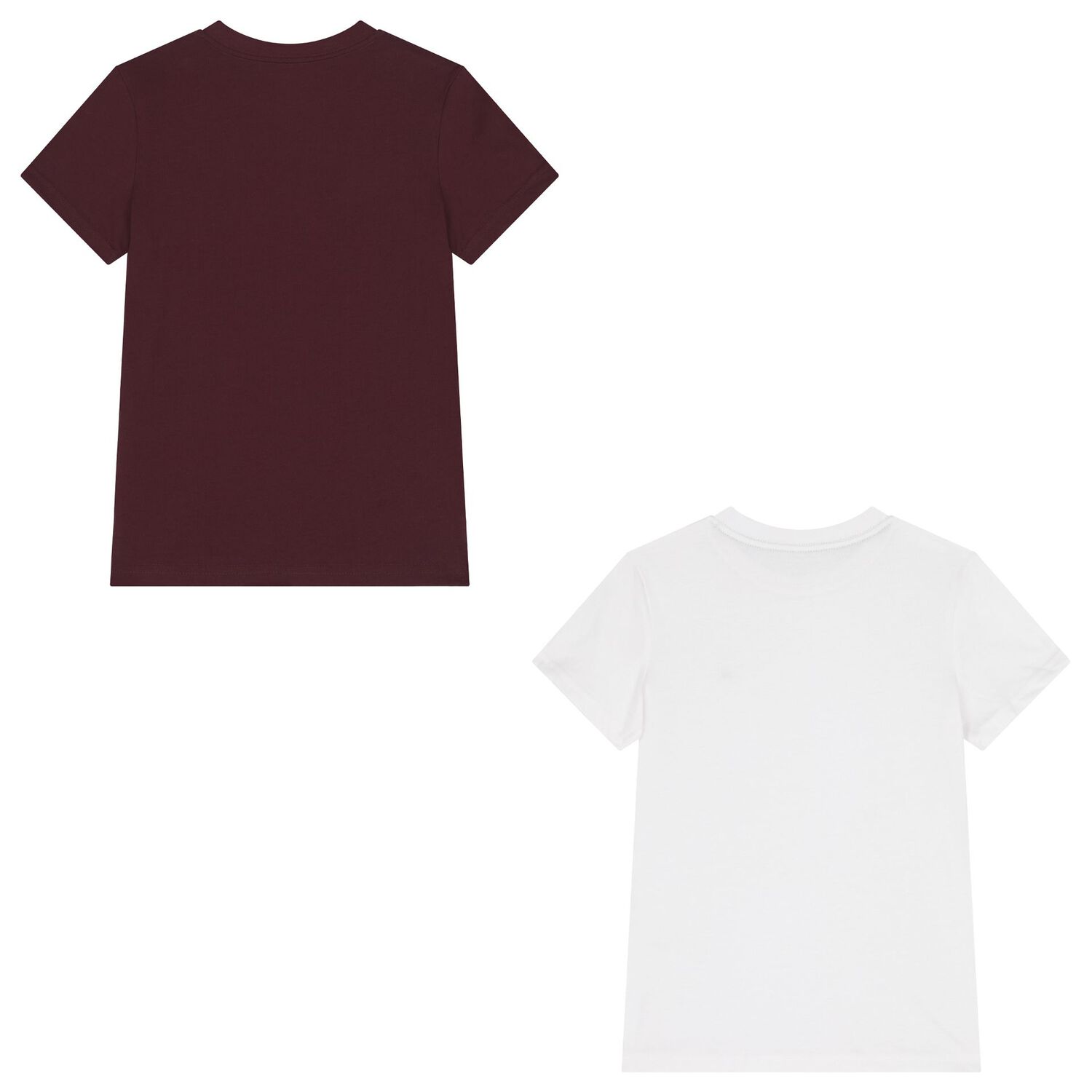 Boys Burgundy & White Cotton Logo T-Shirts ( 2-Pack ), 3, hi-res