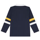 Boys Navy Blue Logo Polo Shirt, 1, hi-res