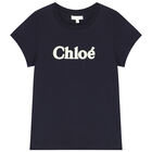 Girls Navy Blue Logo T-Shirt, 2, hi-res