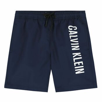 Boys Navy Logo Swim Shorts