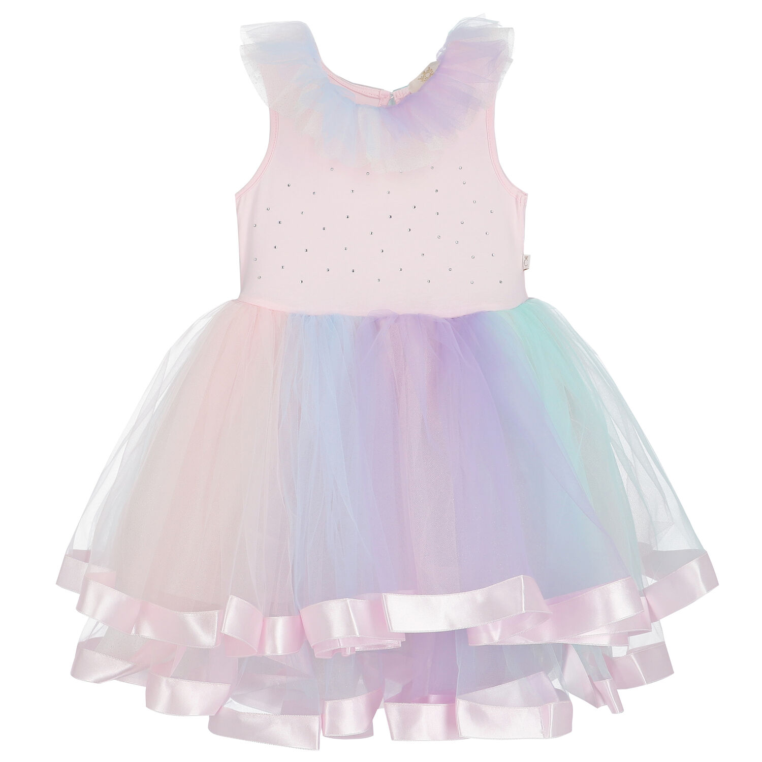 Girls Rainbow Tulle Dress Set, 1, hi-res