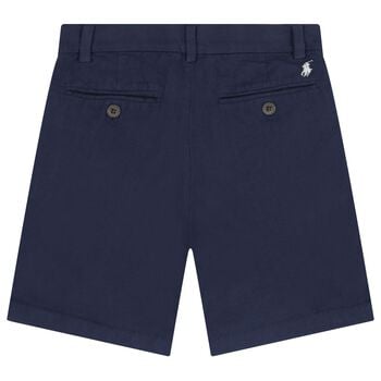 Boys Navy Blue Logo Shorts