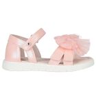 Younger Girls Pink Tulle Bow Sandals, 1, hi-res