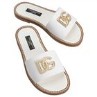 Girls White & Gold Logo Sliders, 1, hi-res