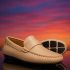 Boys Beige Logo Moccasins, 1, hi-res
