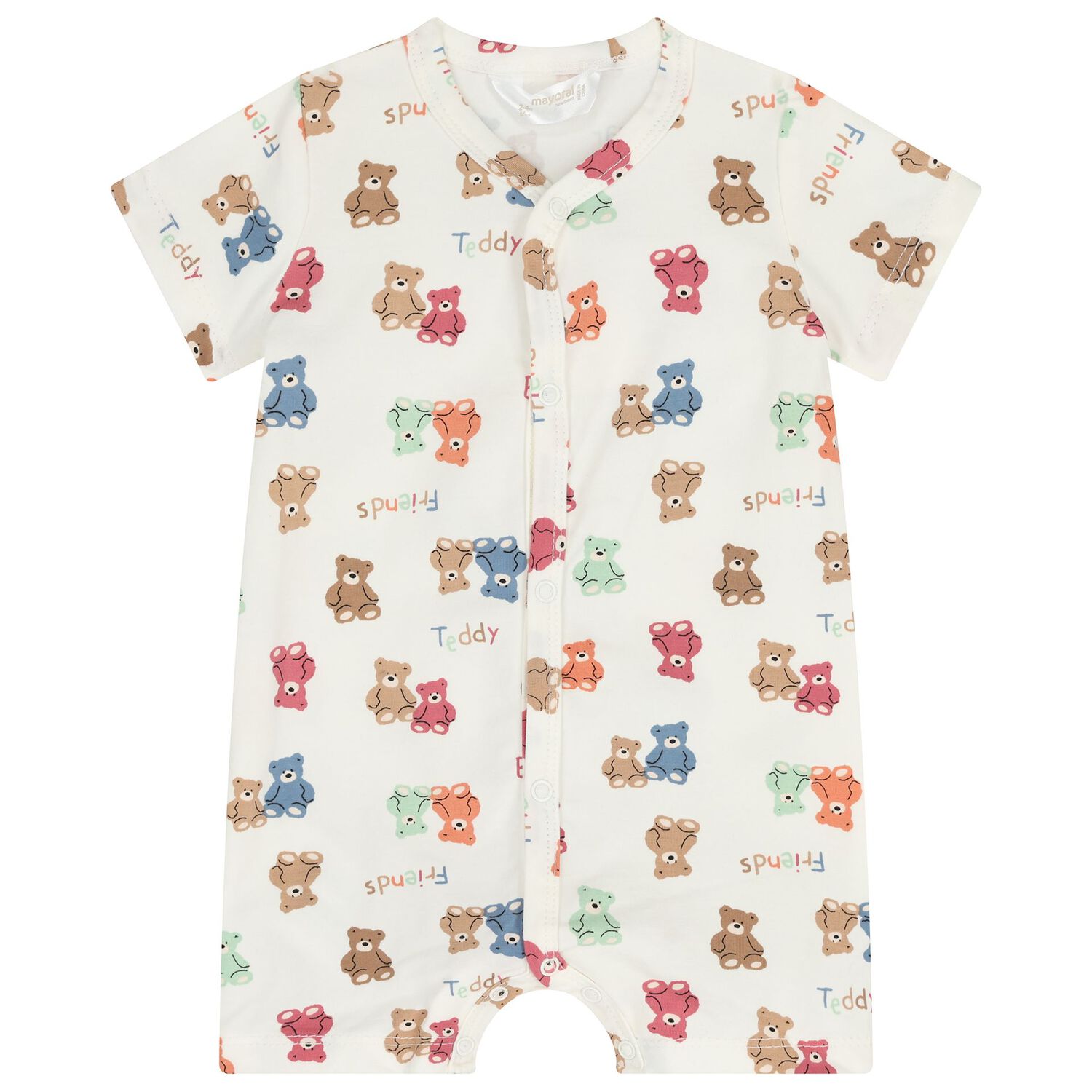 Baby Boys Ivory Teddy Bear Romper ( 2-Pack ), 1, hi-res