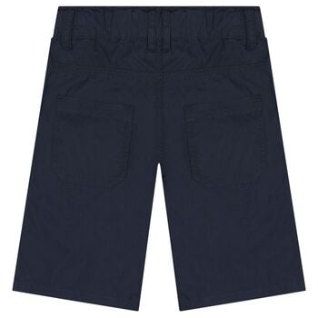 Boys Navy Blue Logo Shorts