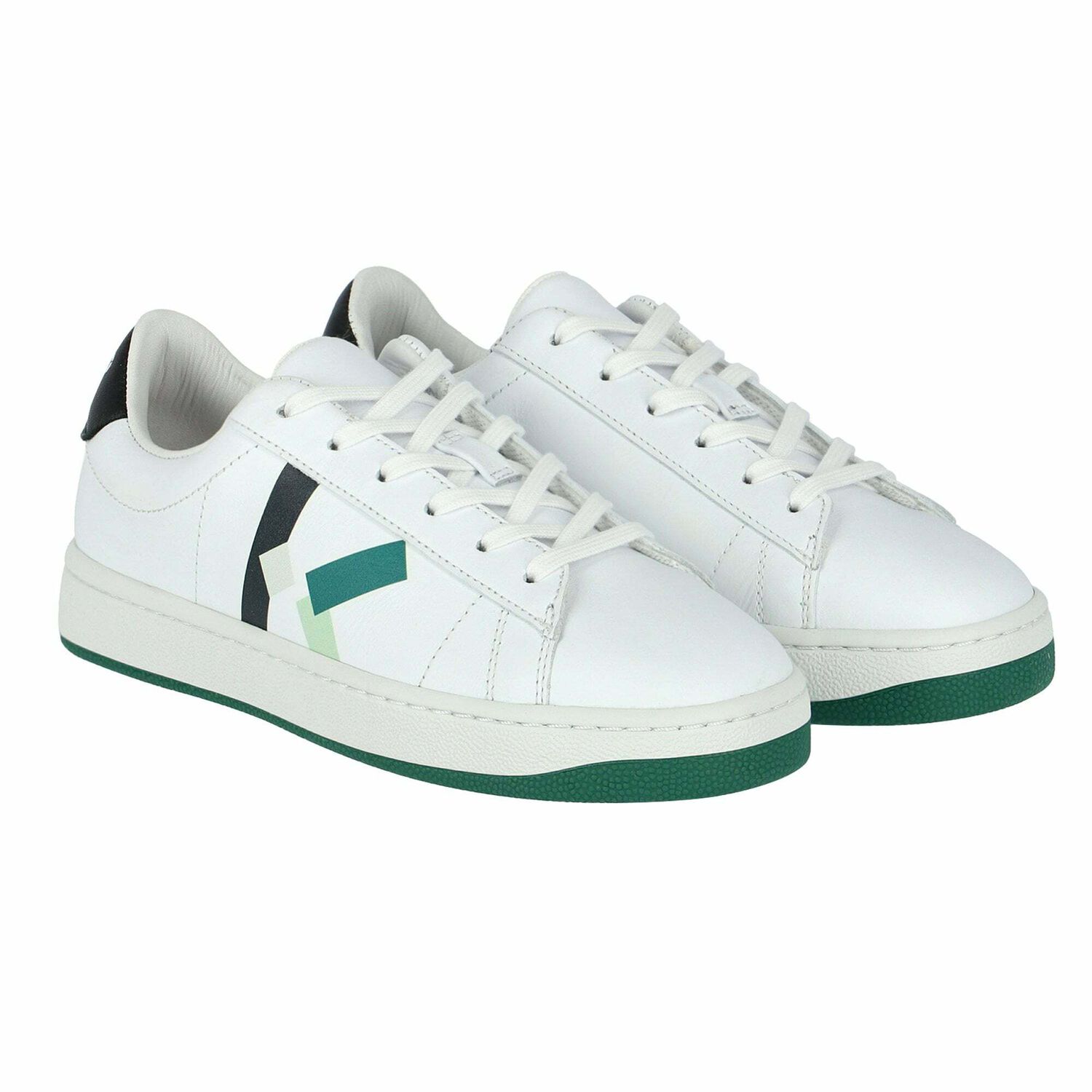 White Leather Logo Trainers, 1, hi-res image number null