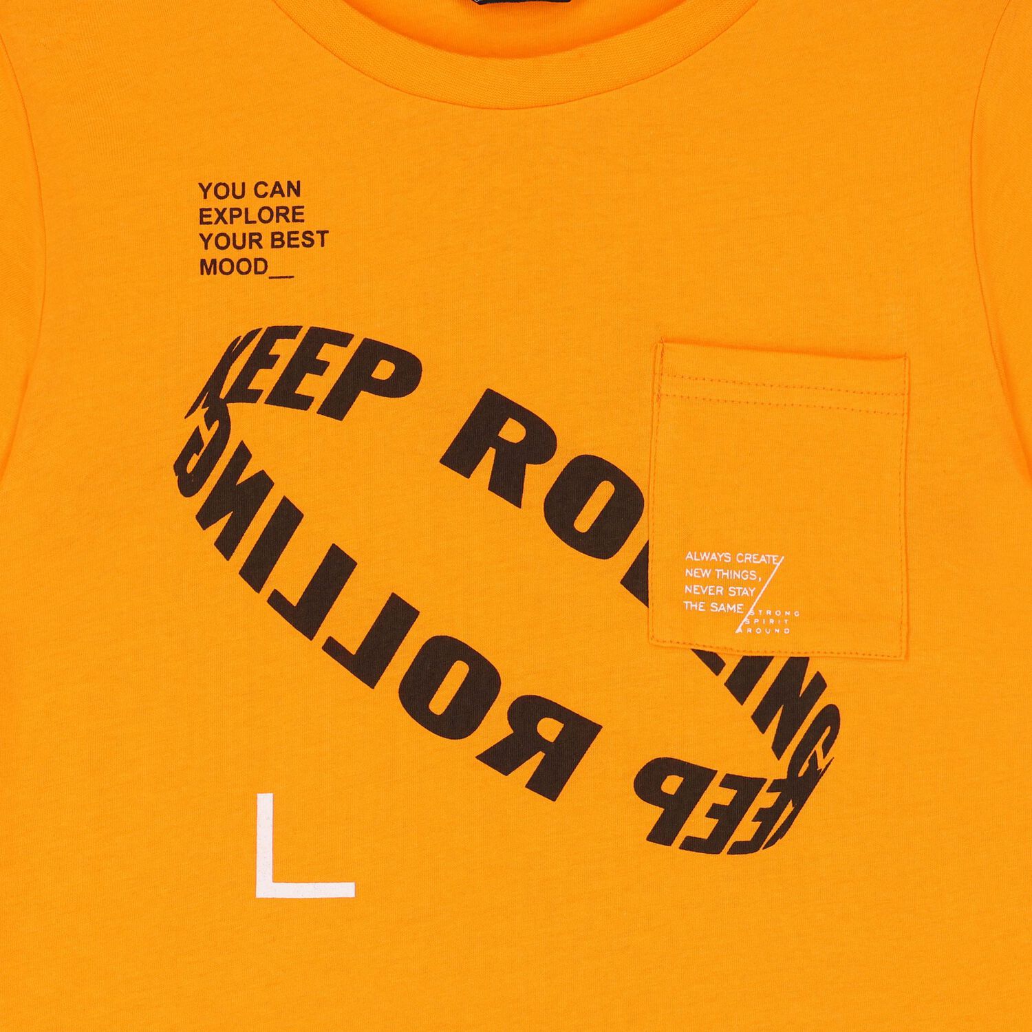 طقم شورت مطبوع باللون البرتقالي للأولاد, 3, hi-res