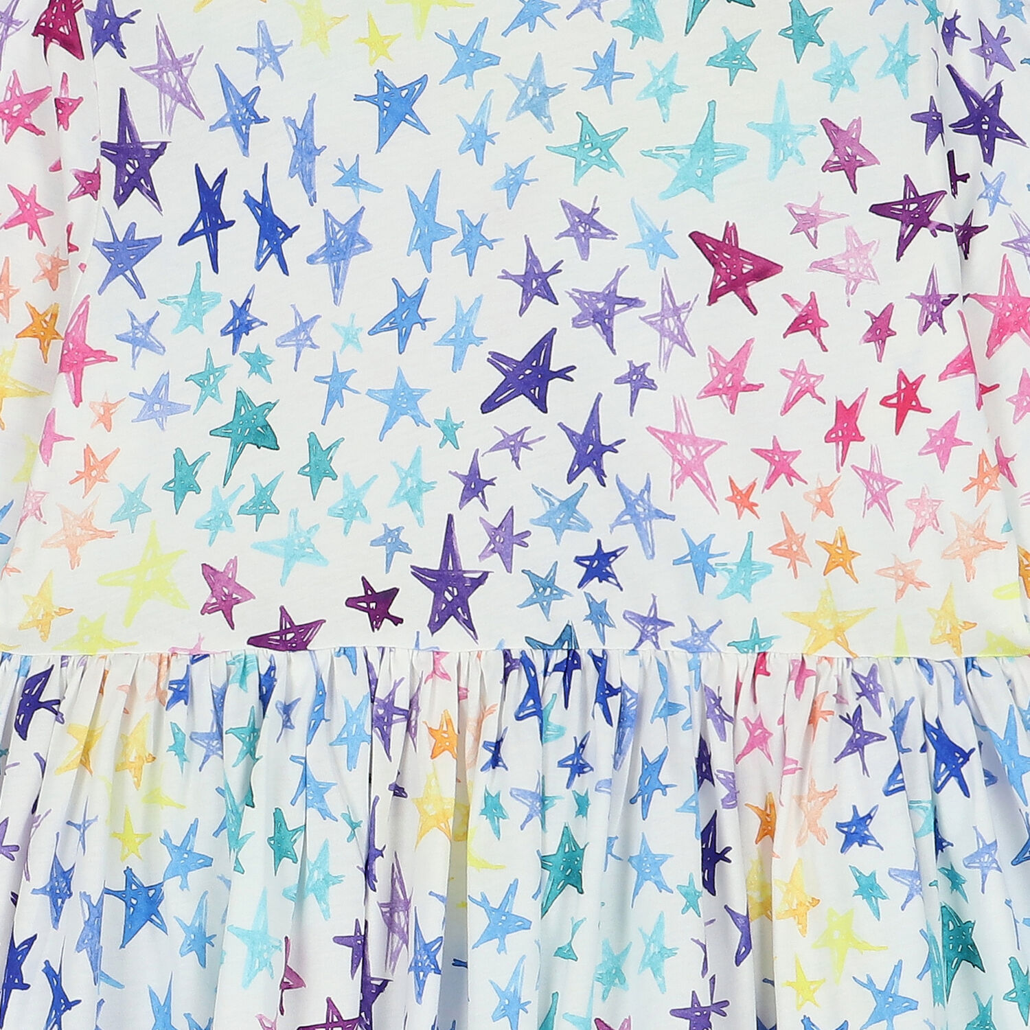 فستان بنات بطبعة النجوم باللون الابيض, 1, hi-res