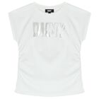 Girls White & Silver Logo T-Shirt, 1, hi-res