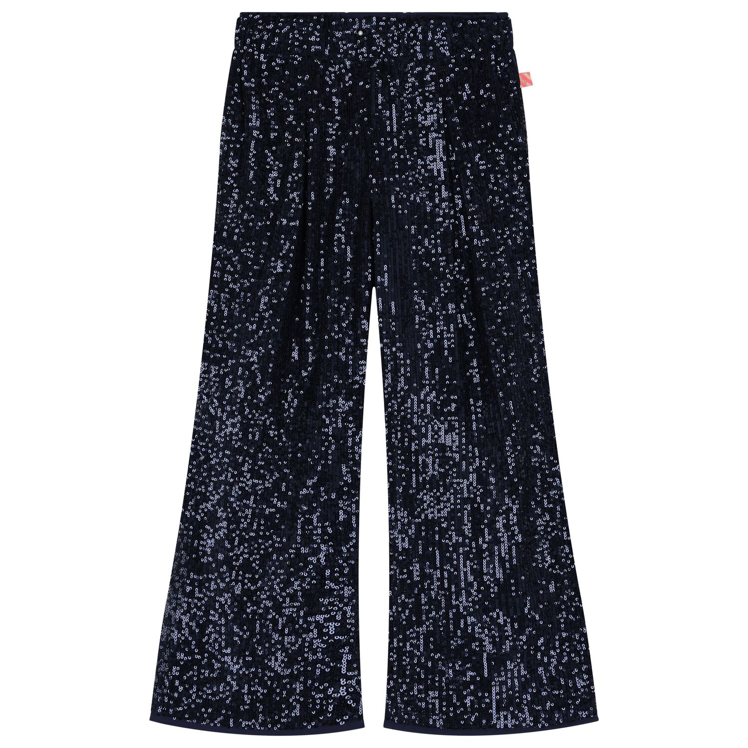 Girls Navy Blue Sequin Trousers, 1, hi-res image number null