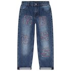 Boys Blue Denim Logo Jeans, 1, hi-res