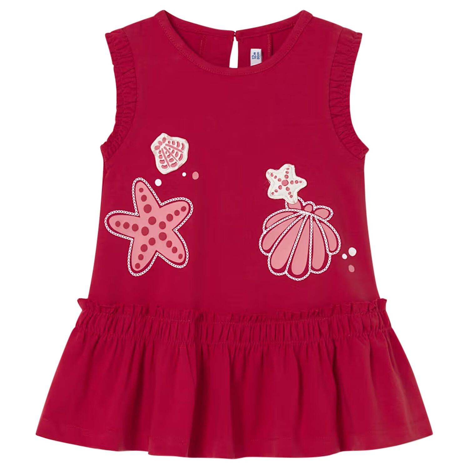 Younger Girls Red Shell Dress, 1, hi-res