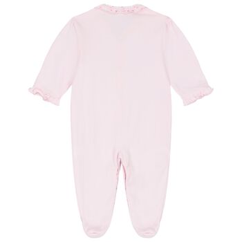 Baby Girls Pink Ruffled Babygrow