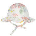 Baby Girls Ivory & Pink Floral Hat, 1, hi-res