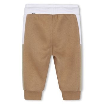 Younger Boys Beige Logo Joggers