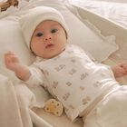Ivory & Beige Bear Babysuit & Hat Gift Set, 1, hi-res