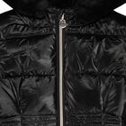Girls Black Puffer Coat, 2, hi-res