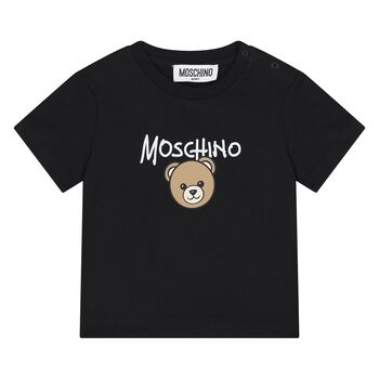 Younger Black Teddy Bear Logo T-Shirt