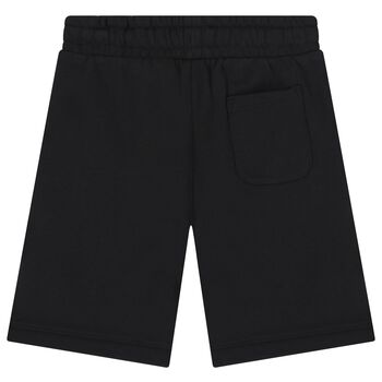 Boys Black Teddy Bear Logo Shorts