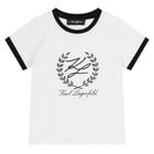 Girls White & Black Logo T-Shirt, 2, hi-res