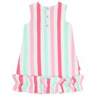 Girls Multi-Coloured Striped Dress, 1, hi-res