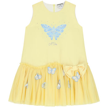 Girls Yellow Butterfly Dress
