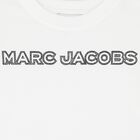 تي شيرت بالشعارباللون الأبيض مرصع بأحجار الراين للبنات, 2, hi-res