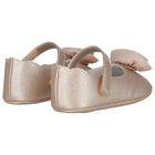 Baby Girls Gold Flower Pre Walker Shoes, 4, hi-res