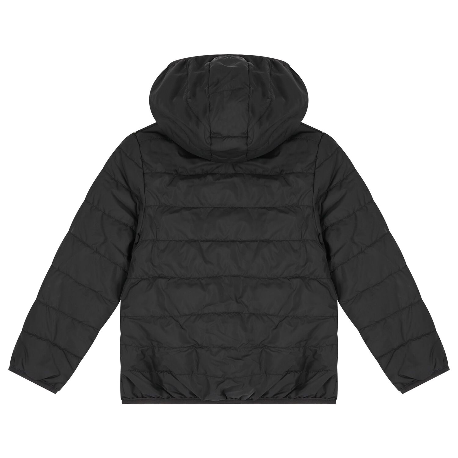 Boys Black Logo Padded Puffer Jacket, 1, hi-res image number null