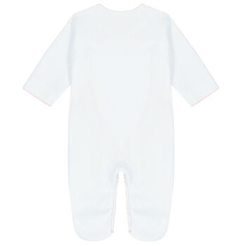 Baby Girls White Swan Babygrow