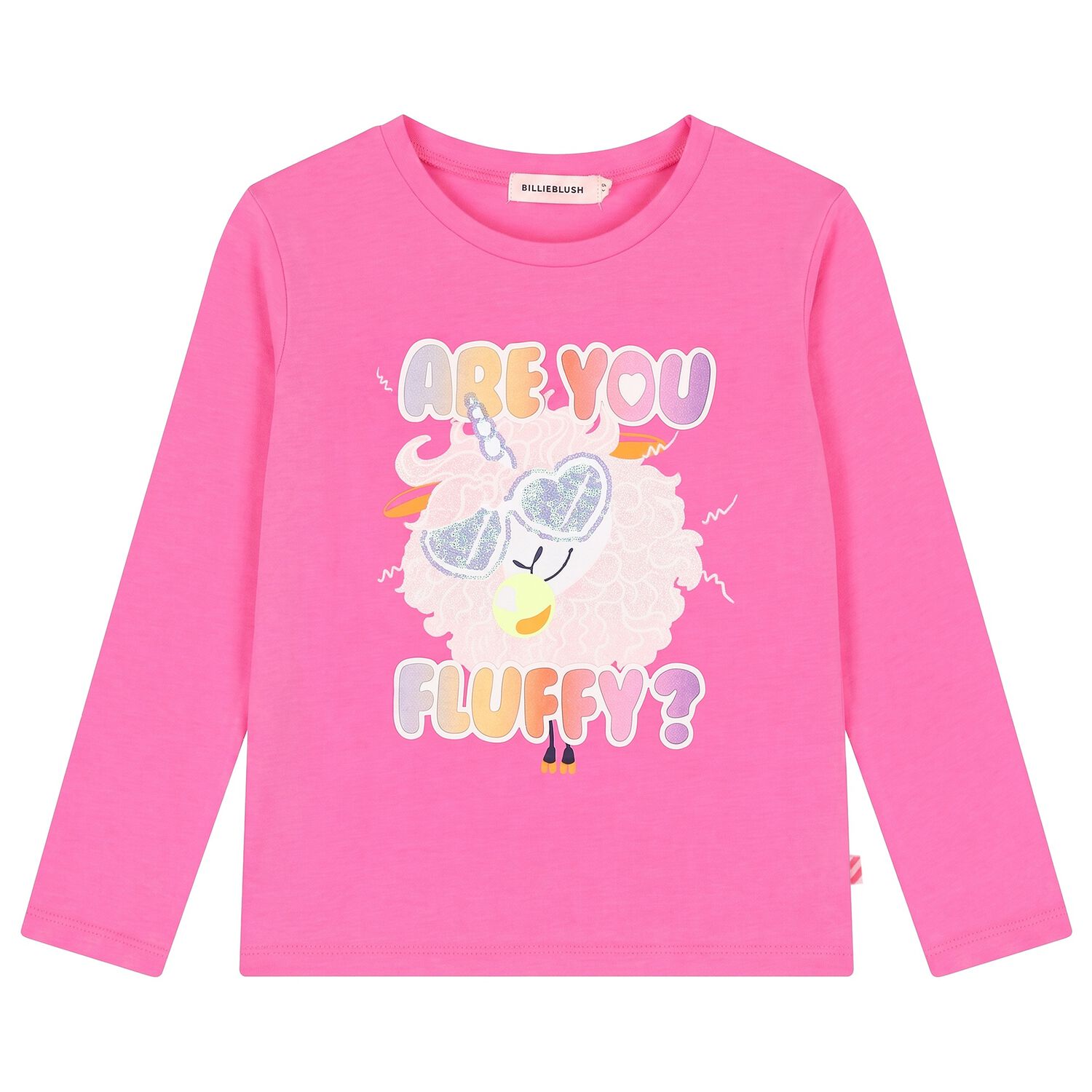 Girls Pink Sequin Unicorn Long Sleeve Top, 1, hi-res