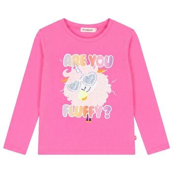 Girls Pink Sequin Unicorn Long Sleeve Top