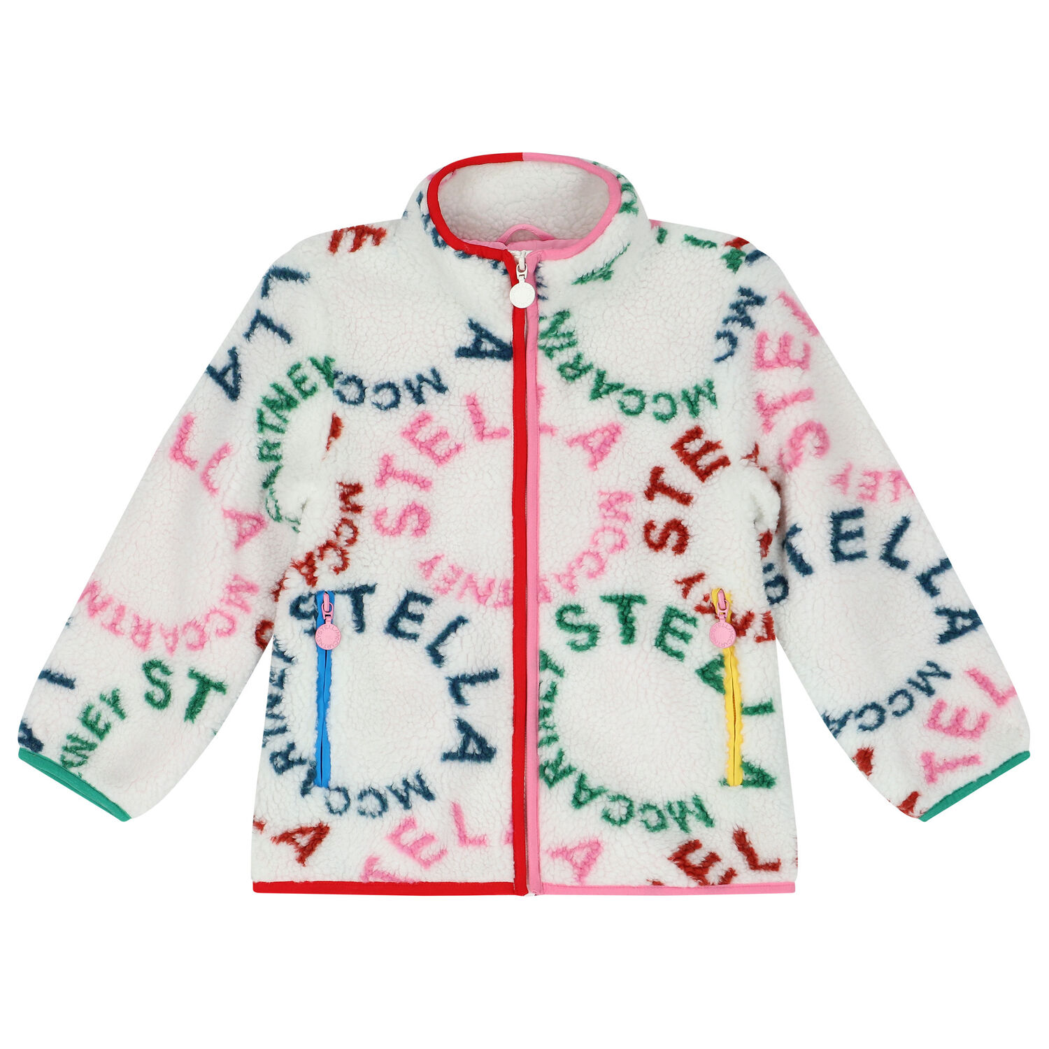 Girls Ivory Logo Sherpa Jacket, 1, hi-res