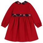 Girls Red & Navy Blue Tartan Dress, 1, hi-res