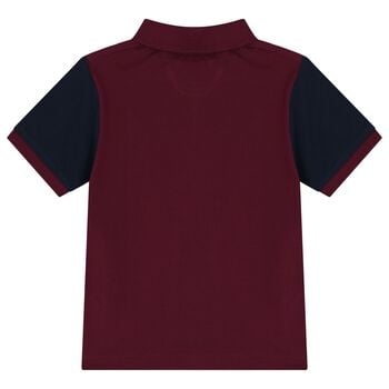 Boys Burgundy Logo Polo Shirt