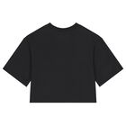 Girls Black Logo T-Shirt, 1, hi-res