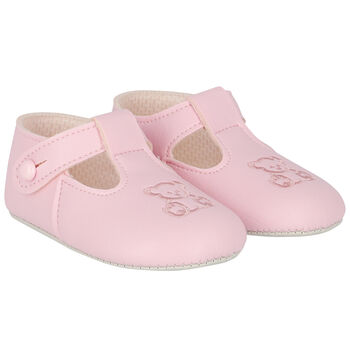 Pink Teddy Bear Pre Walker Baby Shoes