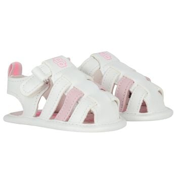 Baby Girls White Logo Sandals