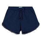 Girls Navy Shorts, 5, hi-res