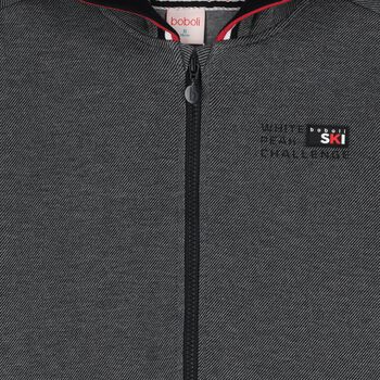 Boys Grey Logo Hooded Zip Up Top 