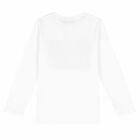 Boys White Logo Long Sleeve Top, 1, hi-res